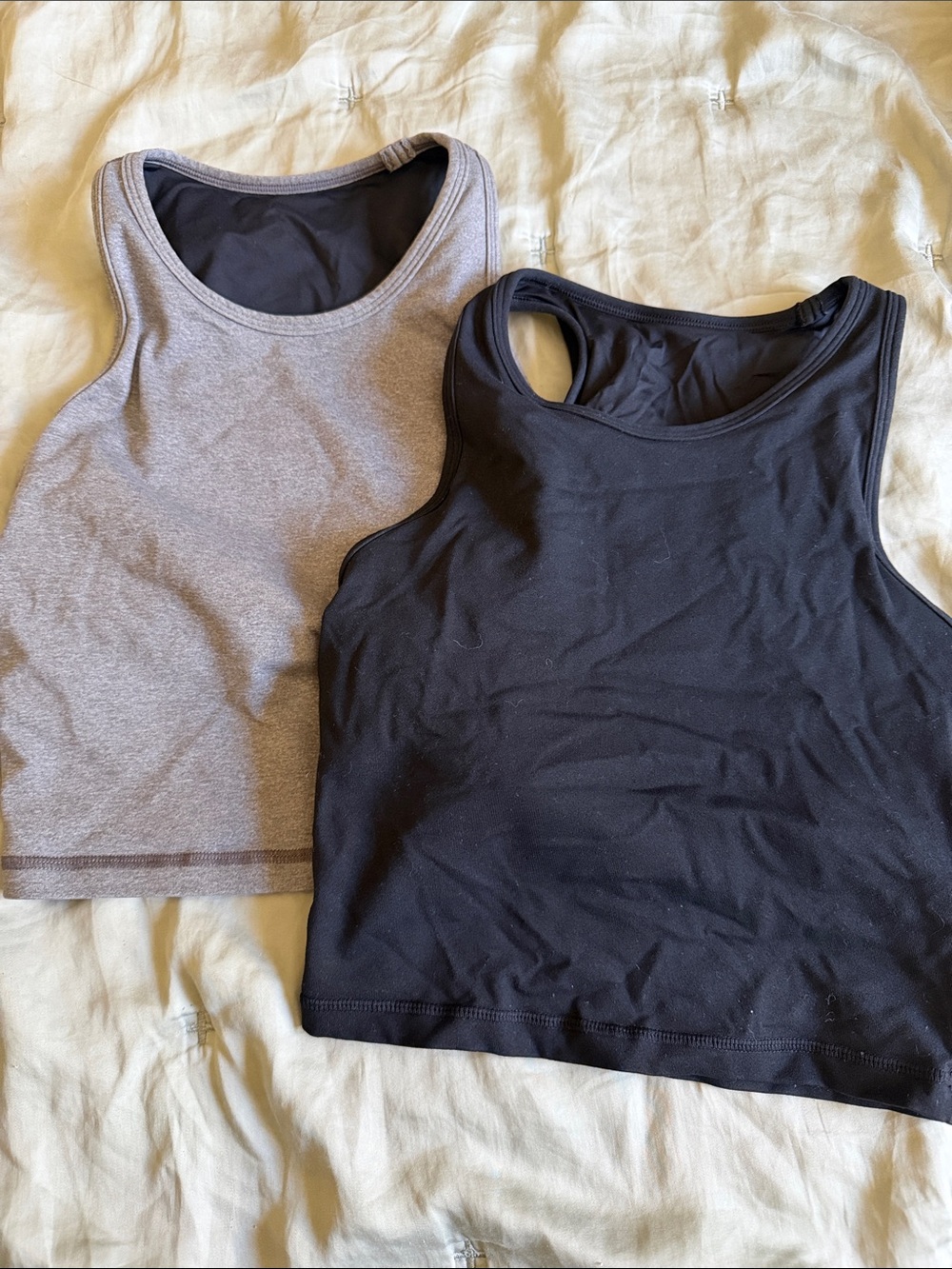 Weylyn Apparel Black and Grey Women's Athletic Crop Racer Tank Tops